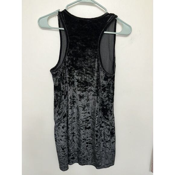 2 Velvet Dress Lot Medium Black Cotton On Silver Gray Slip Forever 21 Velour - Picture 8 of 9